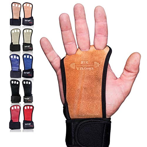 WEIGHT LIFTING GRIPS STRAPS LEATHER 3 HOLES GRIPS CROSSFIT GYM HOOKS GLOVES PADS 